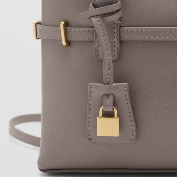 Mango Grey Mini-Shopper With Rear Padlock/NWT - Picture 4 of 16